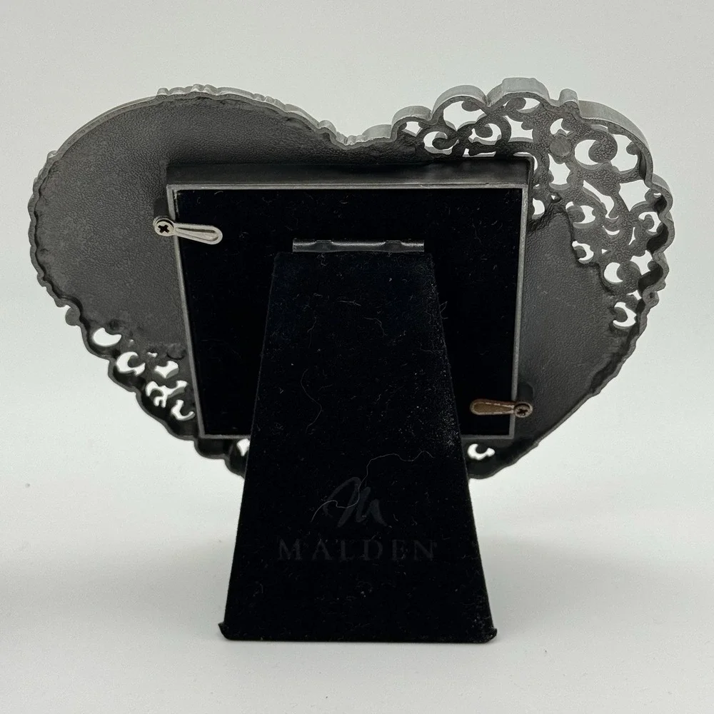 Pair of NWT Malden International Designs Pewter Heart Photo Frames